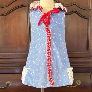 SWEETHONEY Blue and Red Hooded Swim Coverup Size 3T